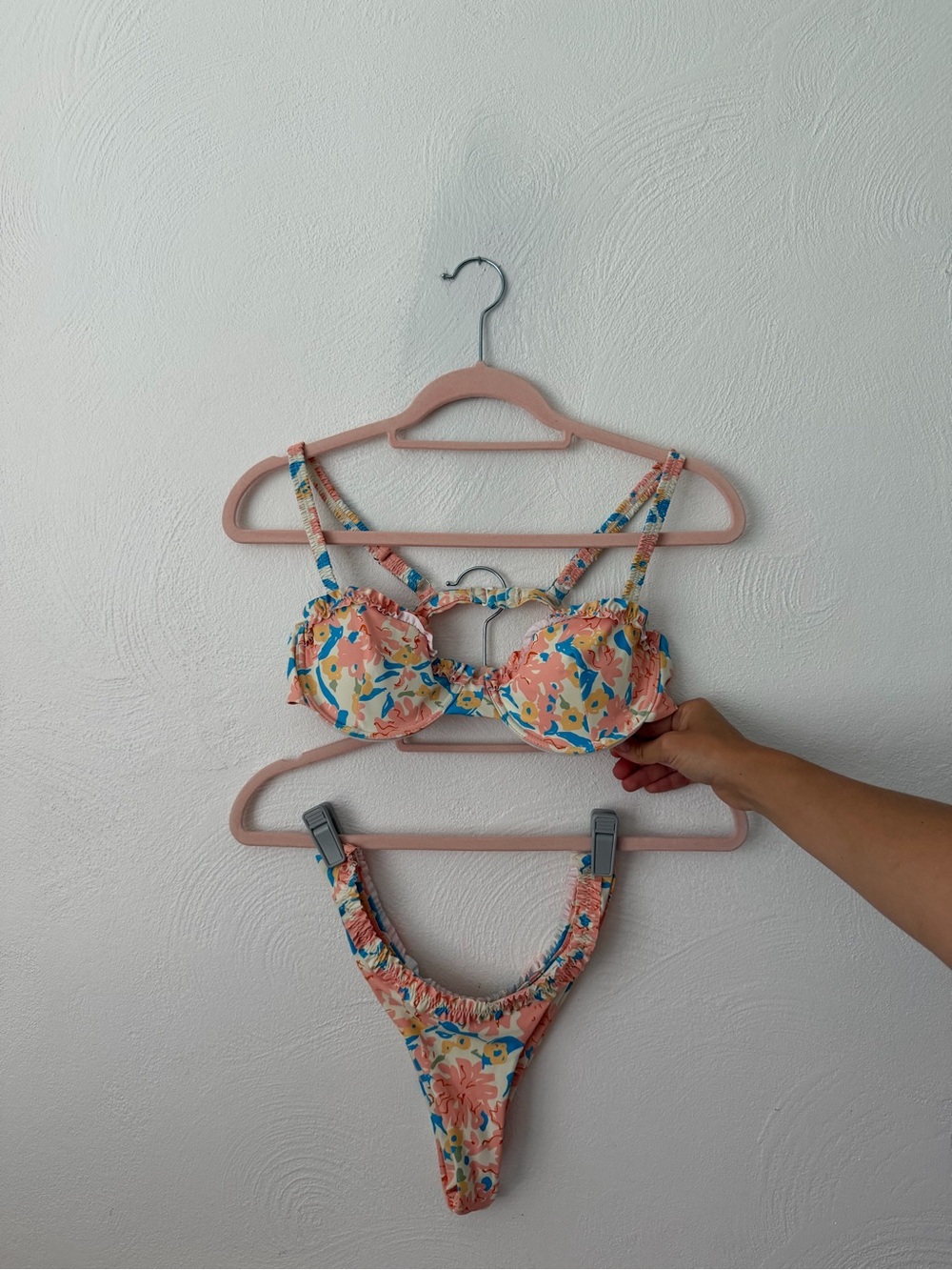 Aurelle Floral Peach Underwire Bikini Set - Women's Two-Piece Swim